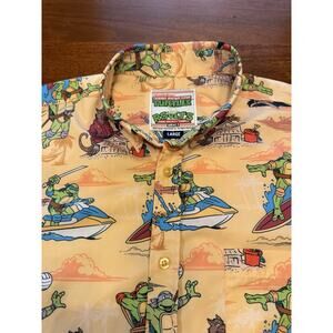 Large RSVLTS Teenage Mutant Ninja Turtles Nickelodeon Series 2 Shirt Button Up